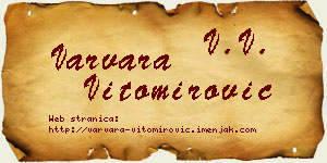 Varvara Vitomirović vizit kartica